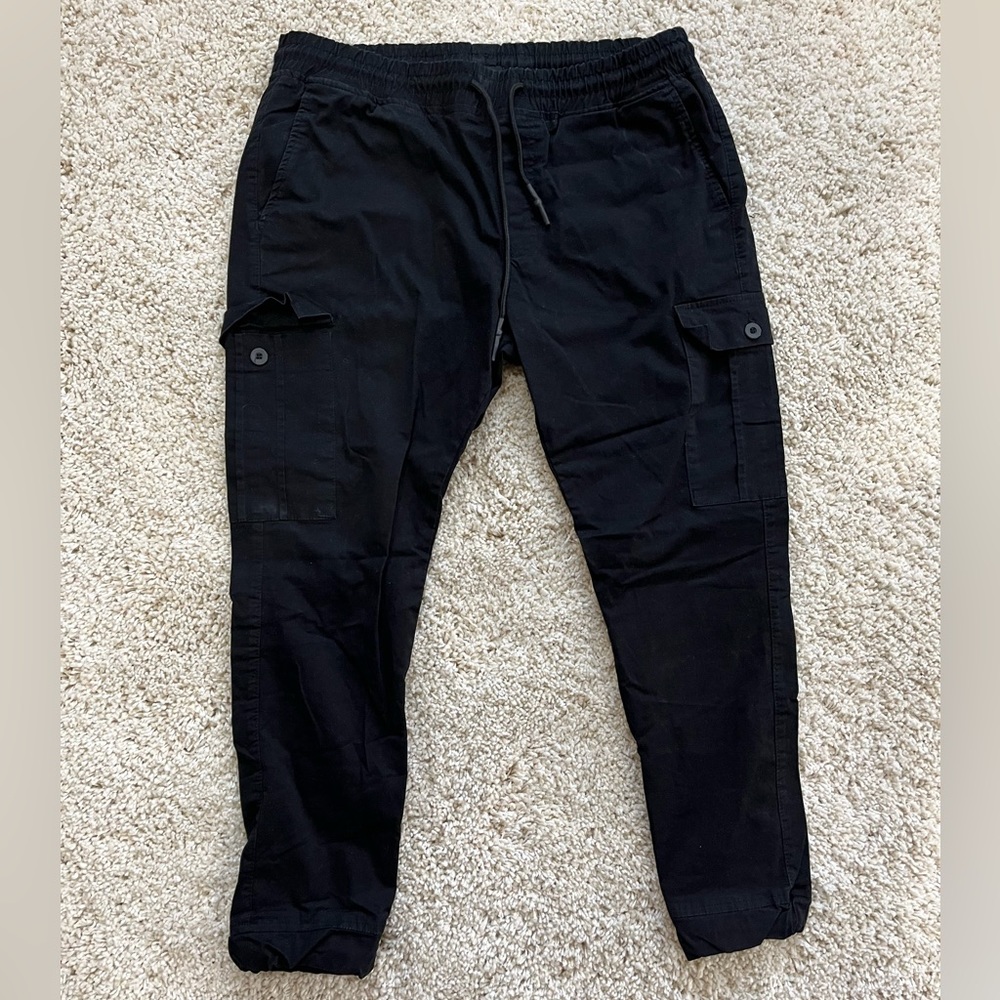 Black Cargo Joggers
